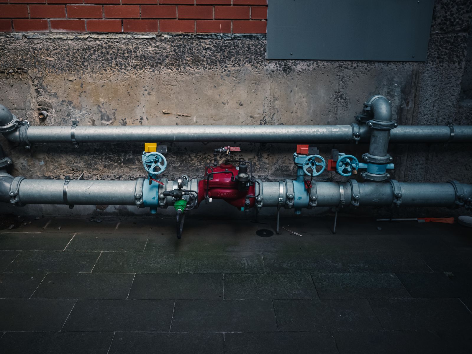 Water lines and valves installed cleanly